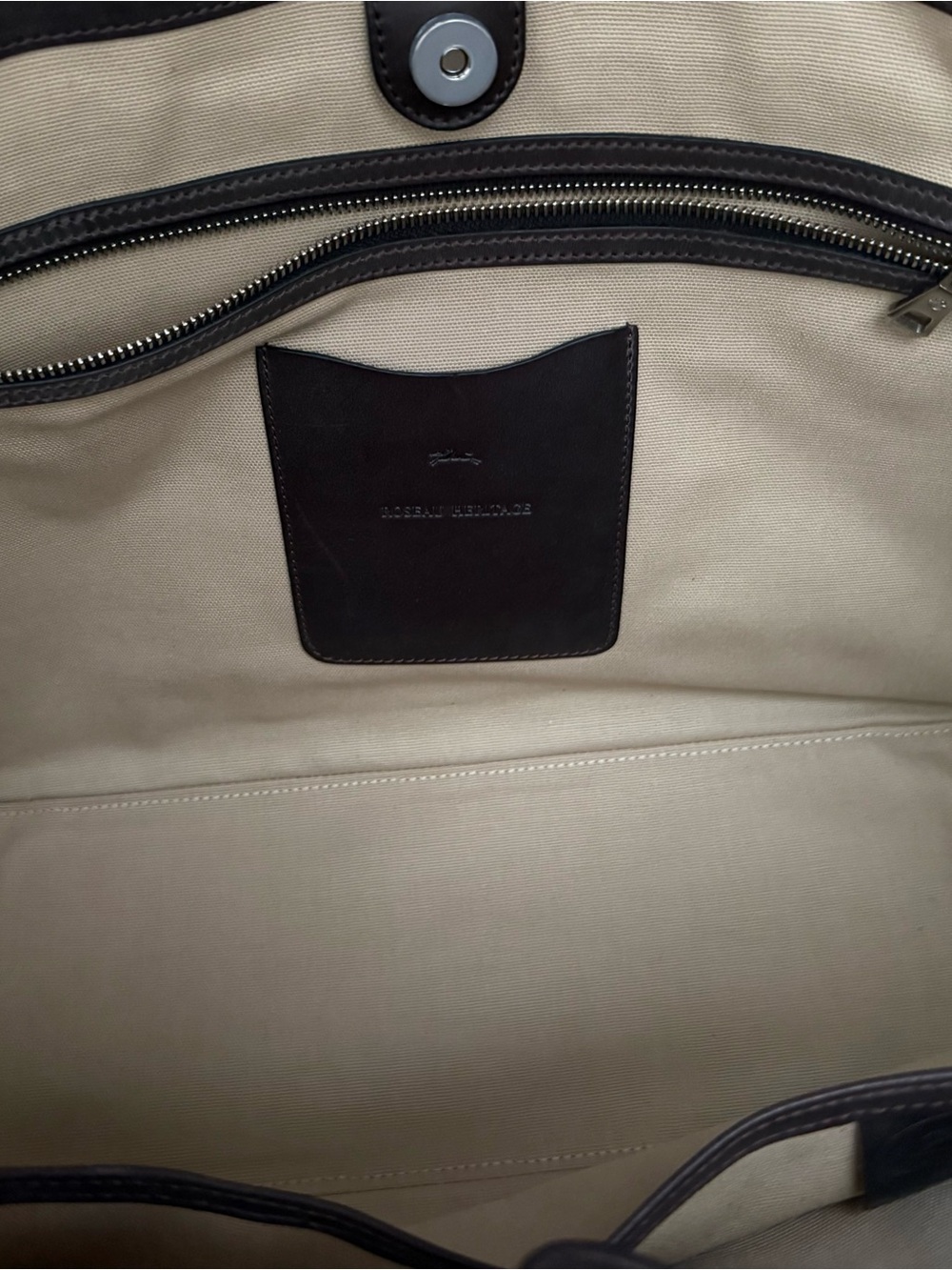 Longchamp Dark Brown Leather Satchel with Silver Accent - Picture 8 of 9
